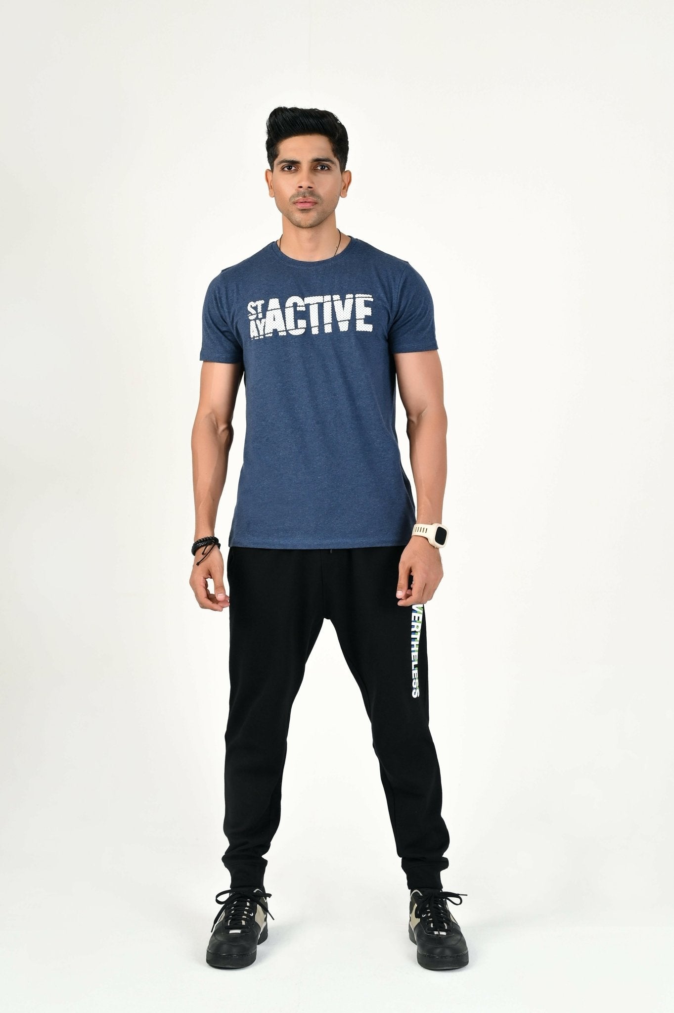 "Stay Active" Tees / Blue - rebelle